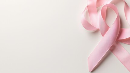 Aufkleber - Pink ribbon on a white background. Pink ribbon is a symbol of breast cancer awareness
