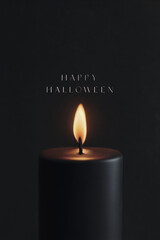 Wall Mural - 3d candle with happy halloween text