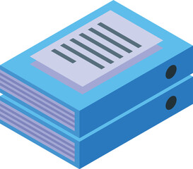 Poster - Two blue office file folders neatly stacked with a sheet of paper on top, symbolizing organization and paperwork
