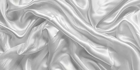 Poster - Close-up shot of white silk fabric texture