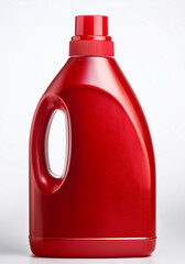 Laundry Detergent Plastic red Bottle for Mock-up, plastic bottle with detergent on a white background Isolated