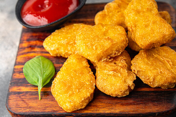 Wall Mural - cheese in batter nuggets deep fried fresh meal food snack on the table copy space food background rustic top view