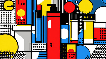 Poster - A vibrant pop art composition featuring bold colors, geometric shapes, and dynamic patterns. It reflects energy, creativity, and modern artistic expression.