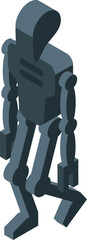 Poster - Illustration of a gray robot walking