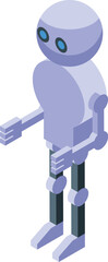 Poster - 3d isometric icon of a modern robot, standing with arms outstretched