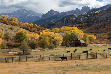 Aufkleber - A group of cows and bulls standing on a lush green grassy field, suitable for rural or farm-themed projects