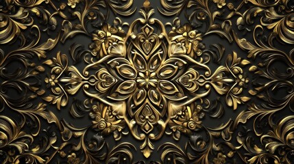 Wall Mural - Abstract gold design - art style.