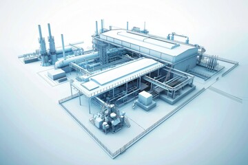 Poster - Industrial facility with metal infrastructure