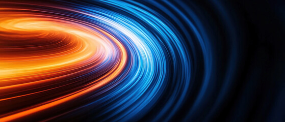 Poster - Abstract Neon Light Swirl on Dark Background