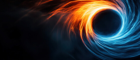 Poster - Abstract Neon Light Swirl on Dark Background