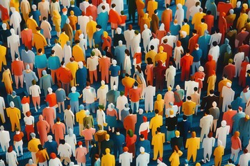 A group of people are standing in a crowd, with some of them wearing hats, generative ai image