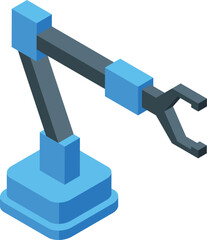 Poster - Robotic arm is manipulating on white background