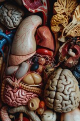 Aufkleber - Close-up shot of various human organs