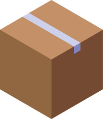 Wall Mural - Simple illustration of a cardboard box sealed with tape, perfect for representing shipping, delivery, and packaging