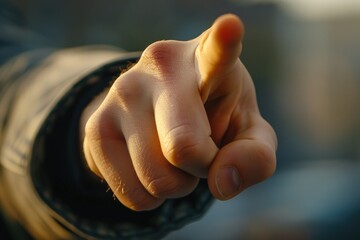 Poster - A detailed view of someone gesturing with their index finger, suitable for illustration or graphic design projects