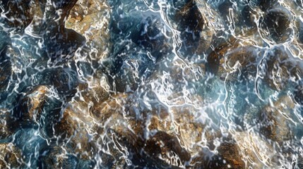 Canvas Print - A serene body of water in a close-up shot, suitable for use in backgrounds or as a focal point