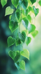 Sticker - Close-up of green ivy leaves, selective