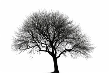 Aufkleber - A monochrome image of a tree without leaves