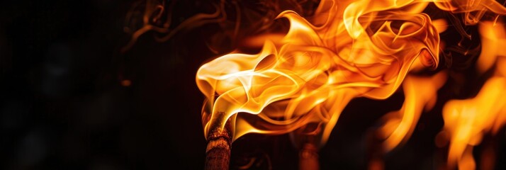 Canvas Print - Flames from torches ready for a dramatic display