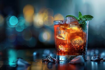 Aufkleber - A refreshing drink with a hint of mint, perfect for hot summer days