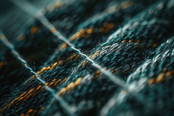Aufkleber - A detailed shot of a single strand of yarn, possibly used for knitting or crafting