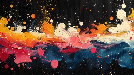 Fototapete - Create paint splatter patterns with irregular shapes and patterns to