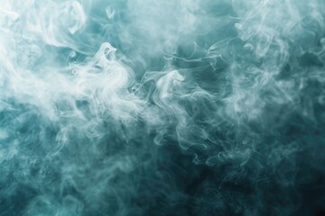 Poster - A close-up shot of thick white smoke on a dark background