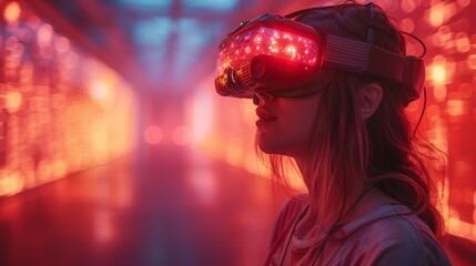 Poster - Develop a conceptual artwork highlighting the fusion of VR technology, AI animations, and spinning holograms in the creation of immersive