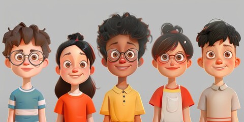 Poster - A collection of colorful cartoon characters standing together