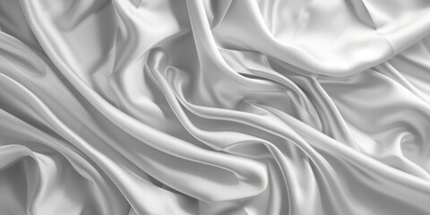 Poster - A close-up view of pure white fabric texture