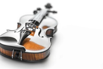 Poster - A close-up of a violin on a white surface