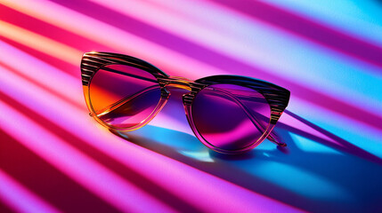 pink light with sunglasses