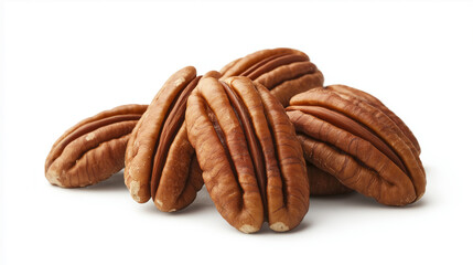 Wall Mural - pecan nuts isolated on white background