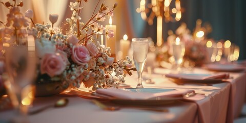 Tender beige wedding banquet decor