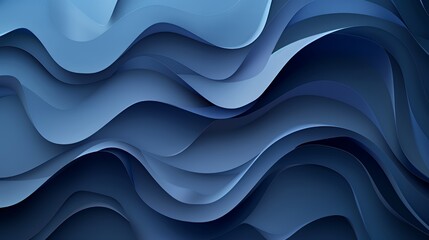 Wall Mural - Abstract blue waves with layered textures creating a soothing visual effect.