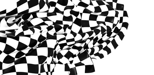 Poster - The checkered flag waves in victory a symbol of triumph and achievement