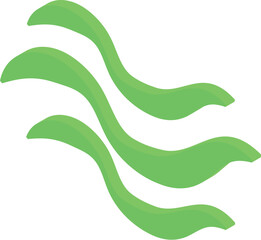 Poster - Green wavy shape is forming an abstract flowing design on white background
