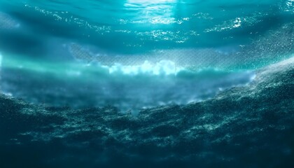 Ocean Depths - gradient background that moves from deep navy at the bottom to vibrant. Summer Graphic art illustration banner