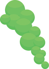 Aufkleber - Green round bubbles floating up in the air, forming a trail