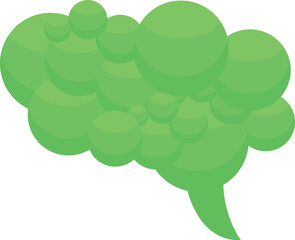 Poster - Green speech bubble composed of smaller bubbles is conveying a message about environmental protection