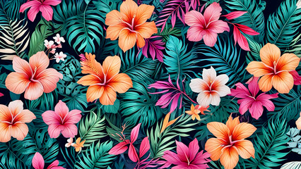 Sticker - seamless floral pattern