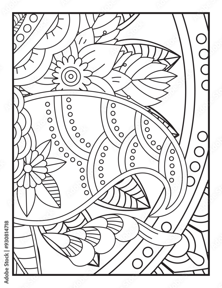 Coloring pages for children and adults. Blooming garden illustration ...
