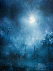 Wall Mural - Abstract Grunge Pattern with Foggy Night Sky