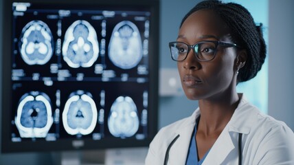 Wall Mural - A woman wearing a white lab coat