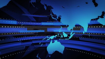 TV news global, background intro animation, rotating in seamless loop. Earth and other 3D graphic elements. Ideal also for logos, worldwide business meetings, live reports, broadcasting or commercials