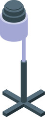 Poster - Modern floor lamp is standing on a tripod base with a round lamp shade