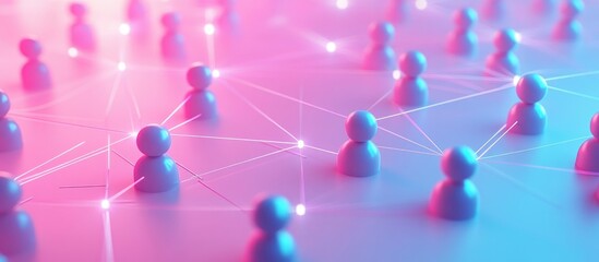 3D Cartoon Image of Online Connection and Interaction Concept