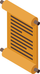 Poster - Ancient scroll with mysterious writing on textured paper is being unrolled