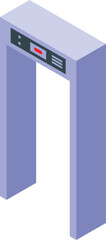 Poster - Metal detector gate scanning for weapons, providing safety and security