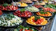 © thekob5123 - Colorful buffet display with an assortment of dishes, including salads, entrees, and desserts